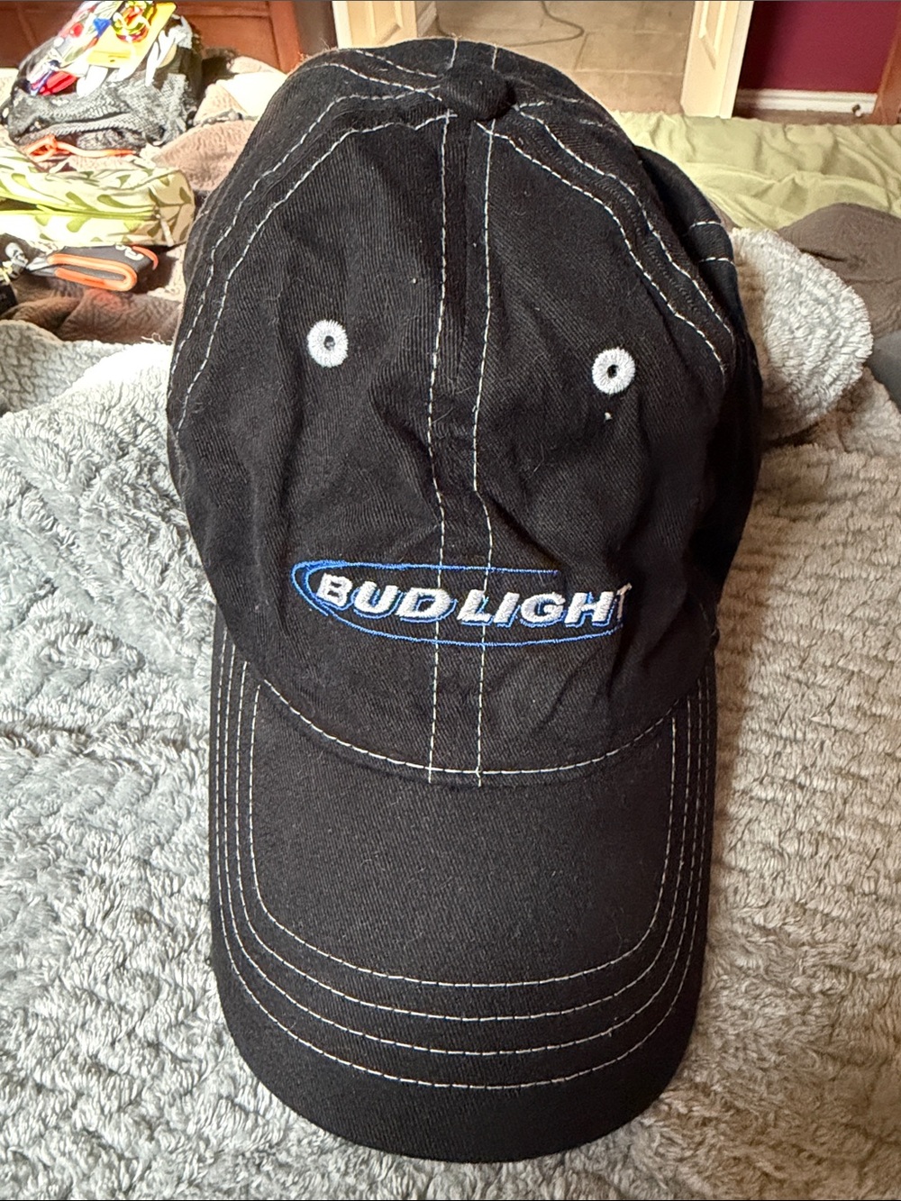 Bud Light Black Baseball Cap with Blue Logo